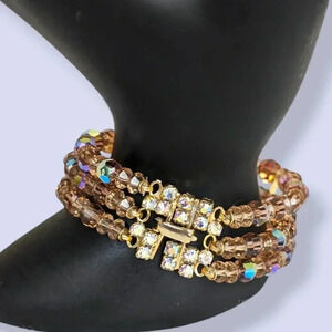 🍁Vintage Continental AB Crystal Bracelet